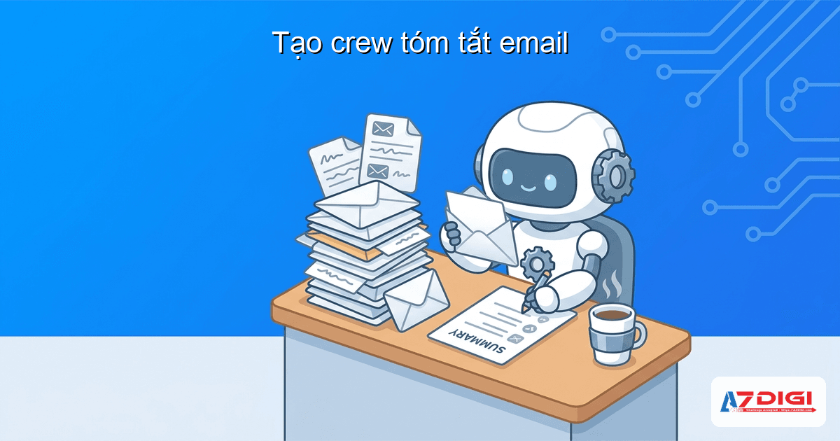CrewAI + Slack/Gmail: tự động hoá công việc hàng ngày 5 Tạo crew tóm tắt email buổi sáng