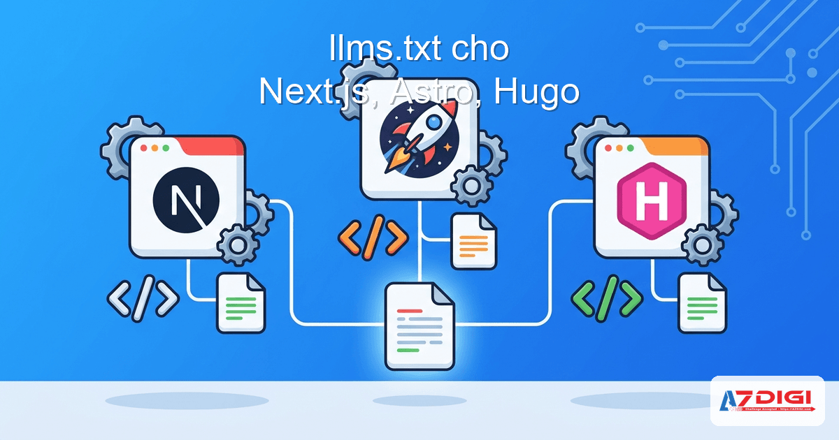llms.txt là gì? Hướng dẫn tối ưu website cho AI (ChatGPT, Claude, Gemini) 7 Triển khai llms.txt cho Next.js, Astro, Hugo