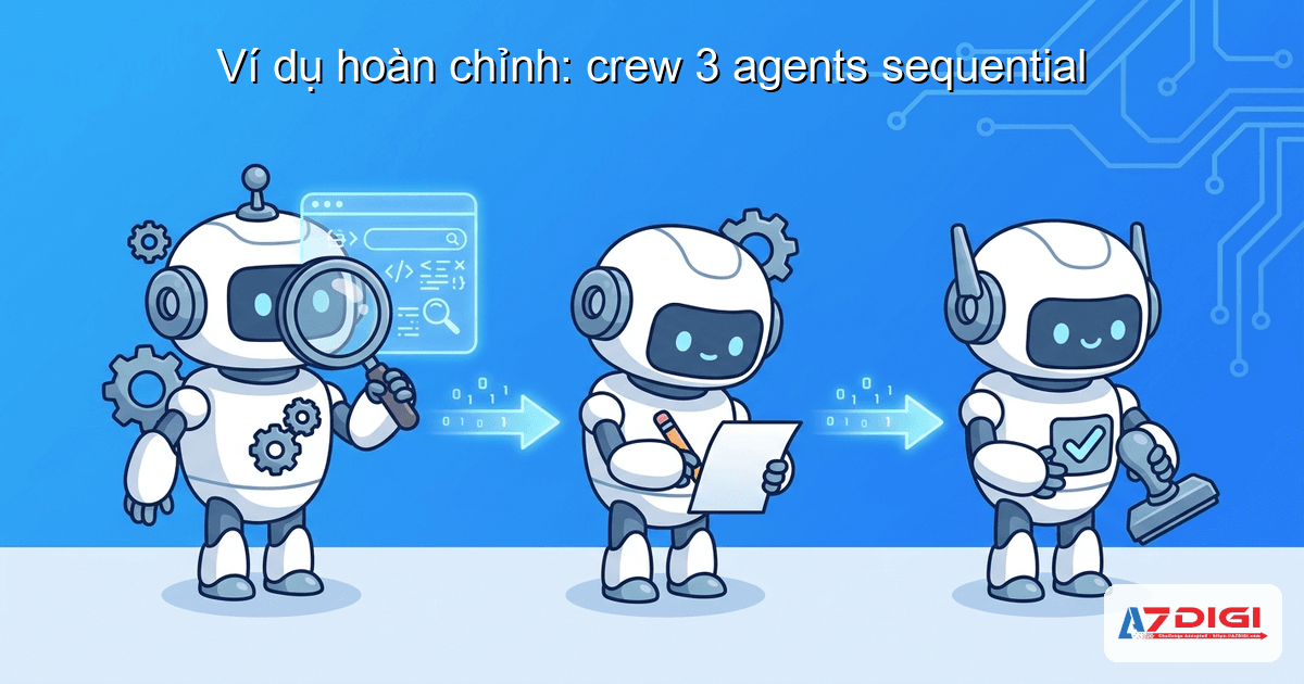 Crew: điều phối đội ngũ AI agents trong CrewAI 7 Ví dụ hoàn chỉnh: crew 3 agents sequential