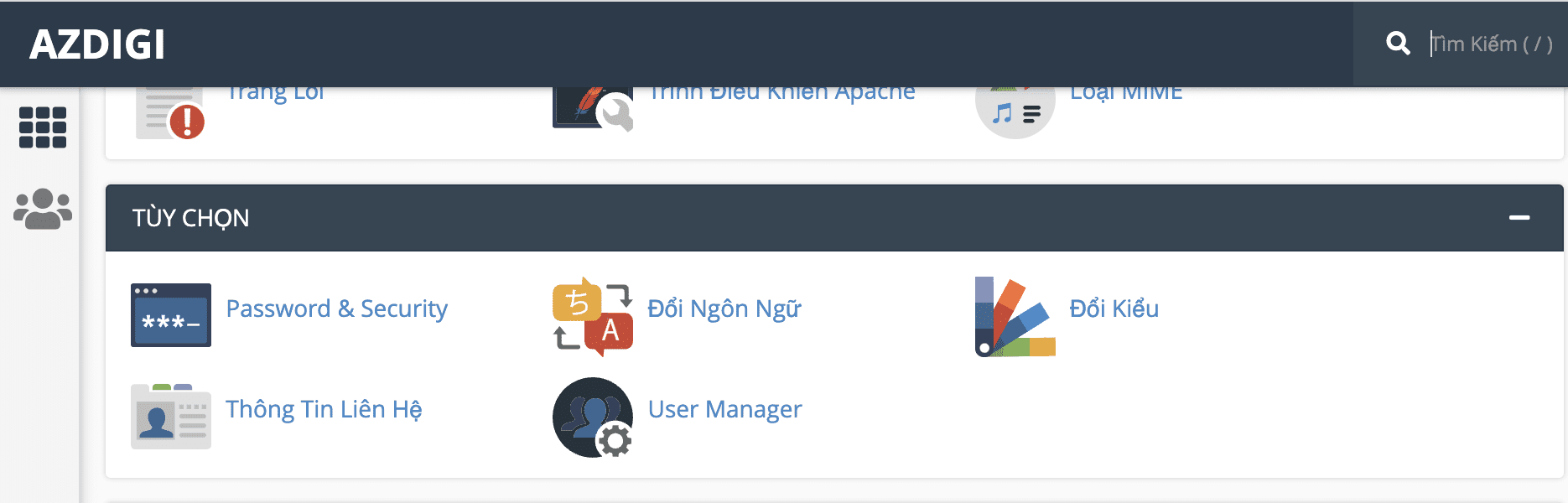 Thay đổi ngôn ngữ và giao diện cPanel 4 Thay đổi ngôn ngữ và giao diện cPanel