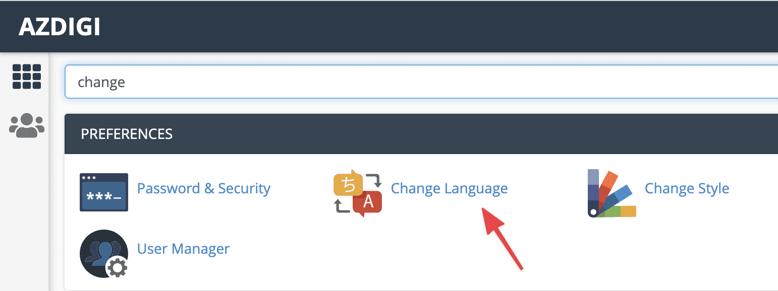 Thay đổi ngôn ngữ và giao diện cPanel 2 Thay đổi ngôn ngữ và giao diện cPanel