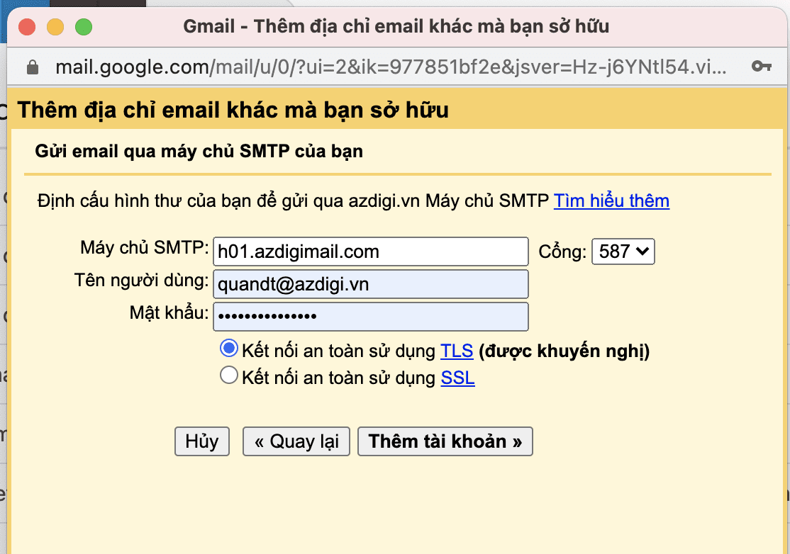 Pro Mail Hosting: Hướng dẫn thêm tài khoản mail vào Gmail 9 CleanShot 2020 09 26 at