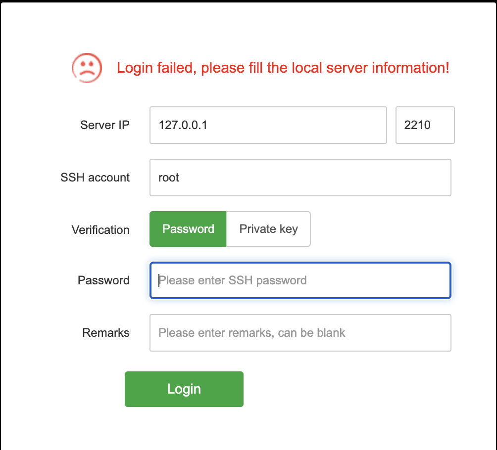 Xử lý lỗi Login failed vào Terminal trên aapanel 2 Xử lý lỗi Login failed vào Terminal trên aapanel