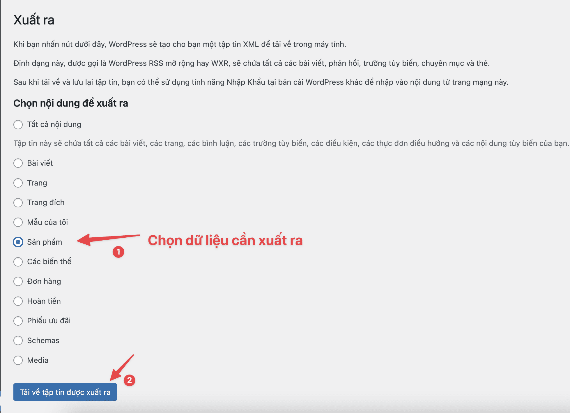 Sử dụng công cụ Export/Import dữ liệu trên WordPress 3 Sử dụng công cụ Export/Import dữ liệu trên WordPress