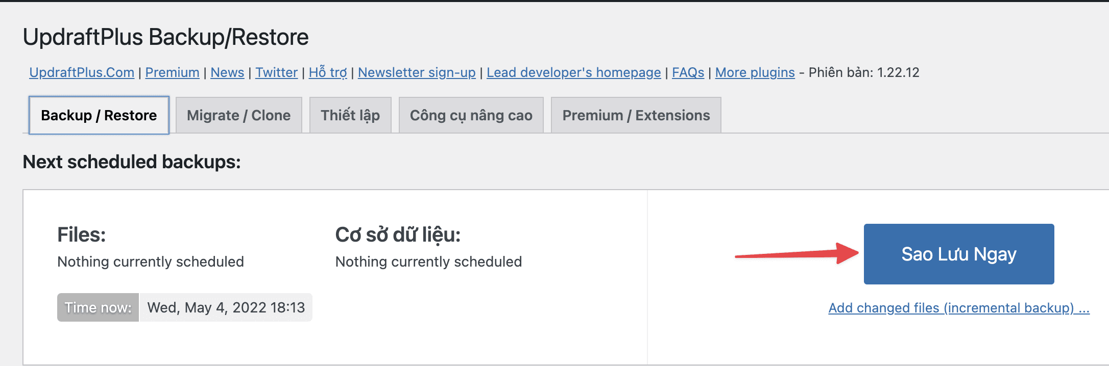 Backup/Restore dữ liệu WordPress với UpdraftPlus 3 Backup/Restore dữ liệu website với UpdraftPlus