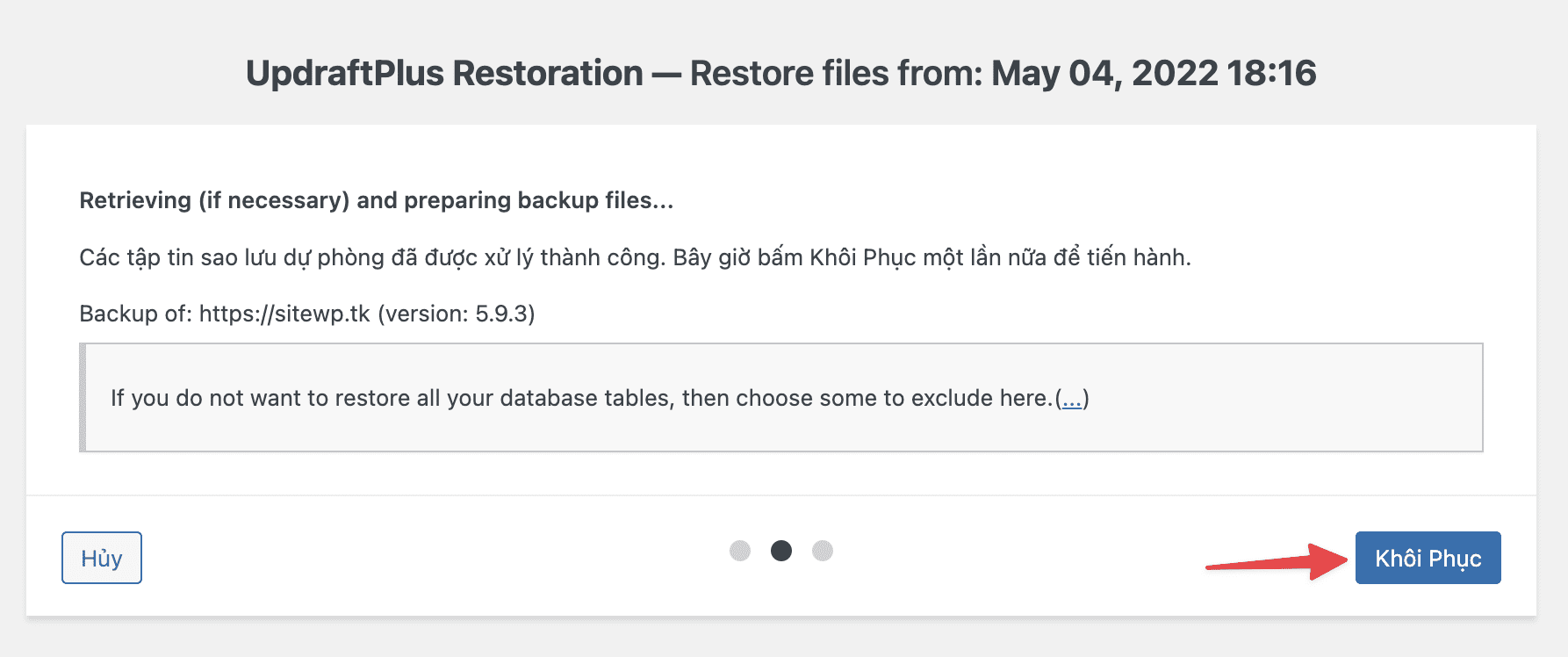 Backup/Restore dữ liệu WordPress với UpdraftPlus 10 Backup/Restore dữ liệu website với UpdraftPlus