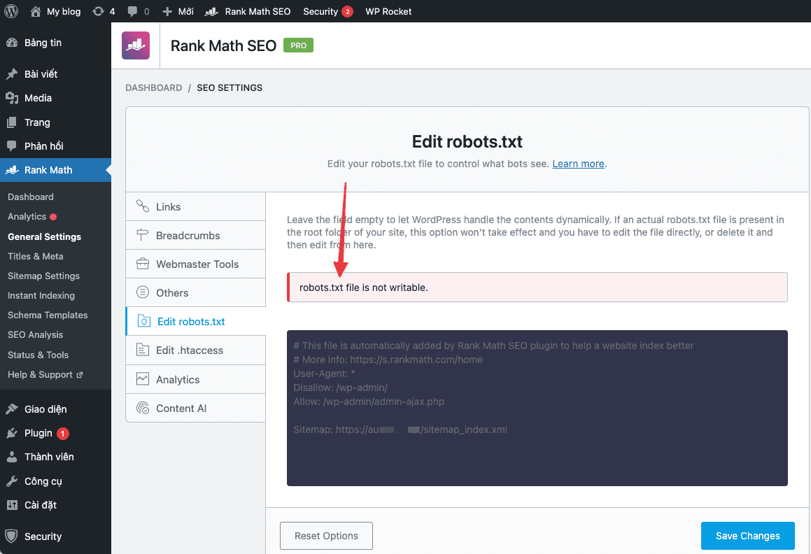 Sửa lỗi robots.txt file is not writable khi sử dụng Rank Math 2 CleanShot 2022 05 14 at 16.43.17 1