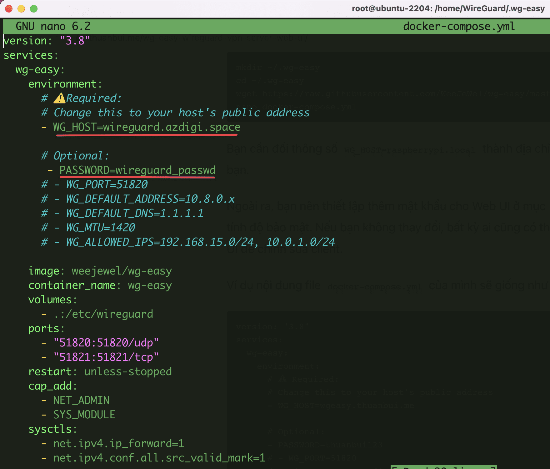 Cài đặt WireGuard với Docker Compose trên Ubuntu 22.04 3 Cài đặt WireGuard với Docker Compose trên Ubuntu 22.04