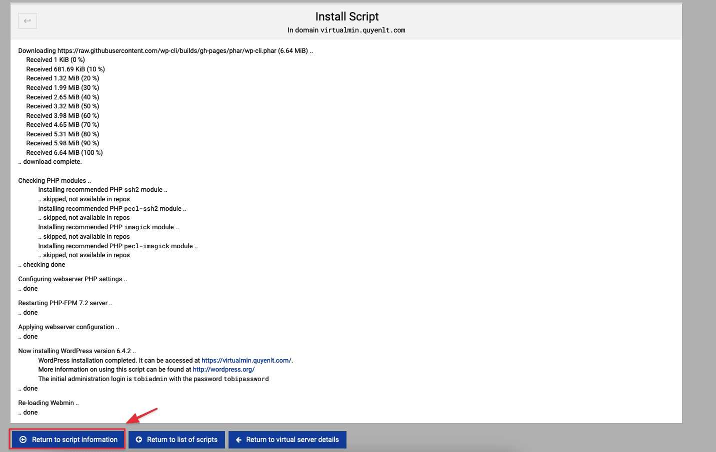 Cài WordPress tự động với Install Scripts trên Virtualmin 7 CleanShot 2023 12 19 at 18.06.14