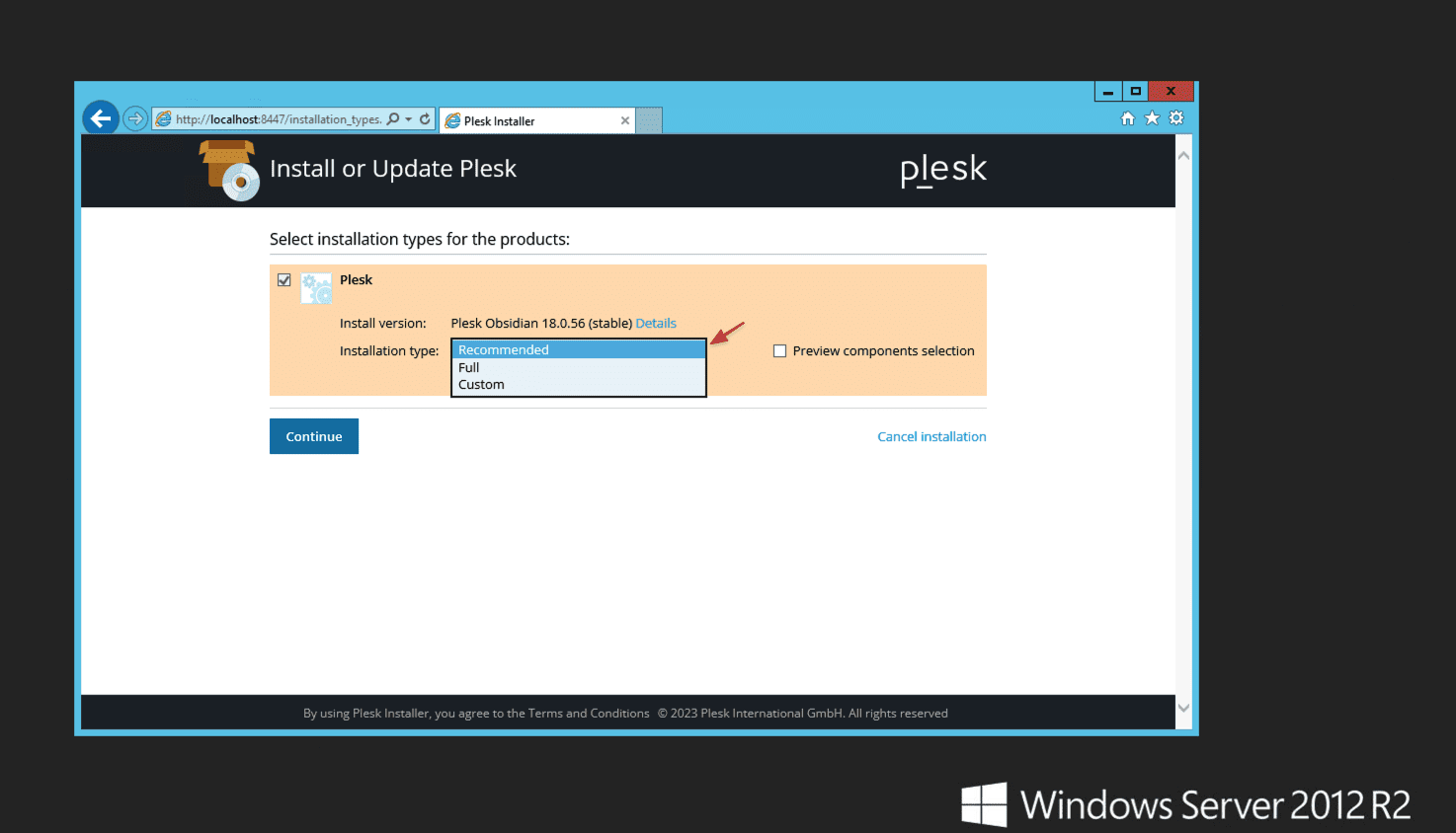 Hướng dẫn cài đặt Plesk trên Windows Server 2012R2 8 CleanShot 2023 12 21 at 00.54.57