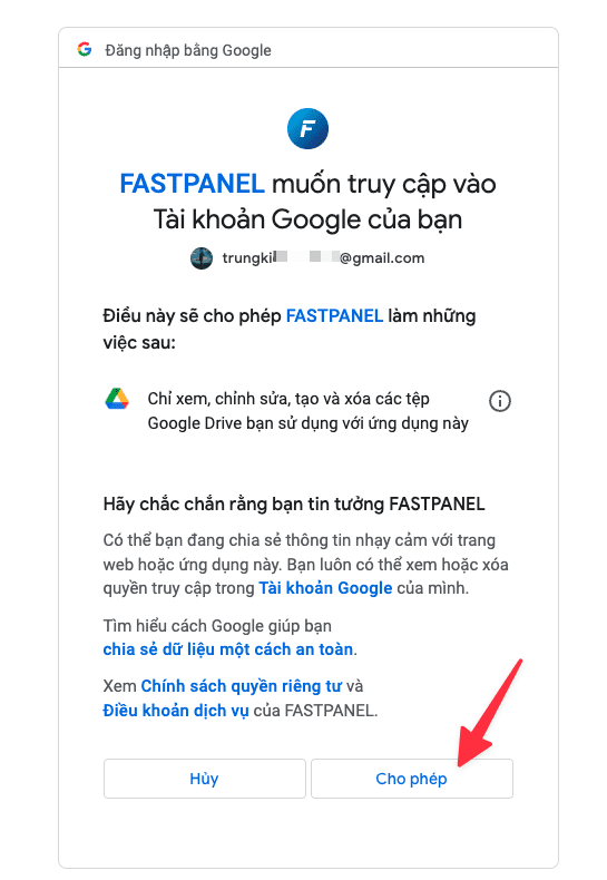 Hướng dẫn backup dữ liệu FastPanel lên Google Drive 8 Hướng dẫn backup dữ liệu FastPanel lên Google Drive