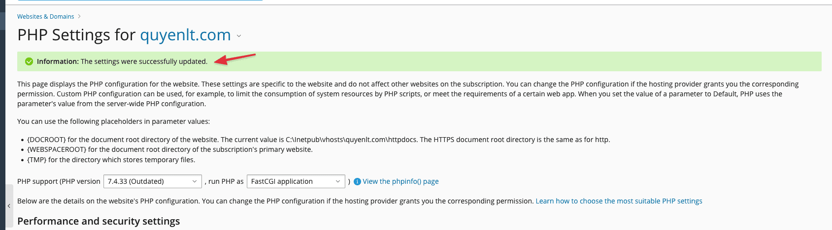 Hướng Dẫn Thay Đổi Phiên Bản PHP Cho Website trên Plesk 6 CleanShot 2023 12 25 at 18.12.13