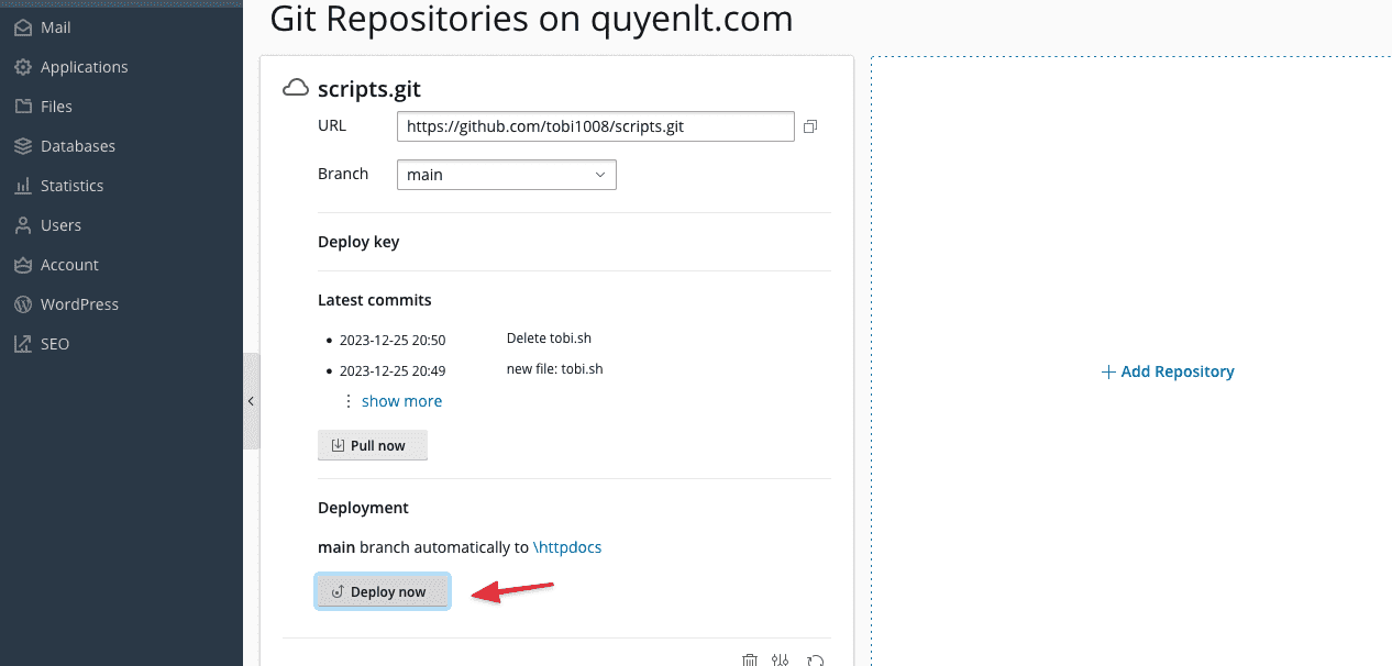 Hướng dẫn kết nối Plesk với Github 5 CleanShot 2023 12 25 at 21.11.49 edited