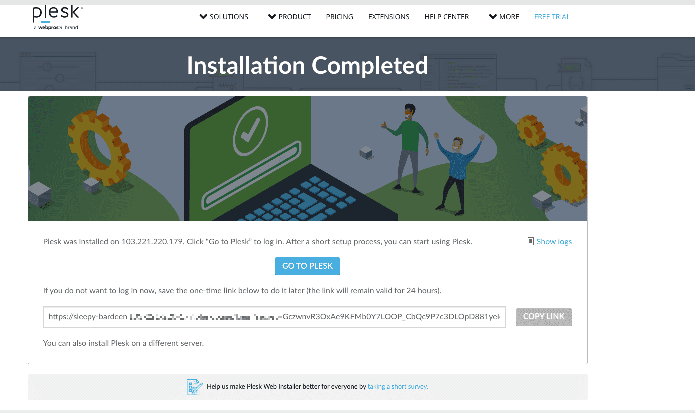 Hướng dẫn cài đặt Plesk trên AlamaLinux 5 CleanShot 2023 12 26 at 20.04.12