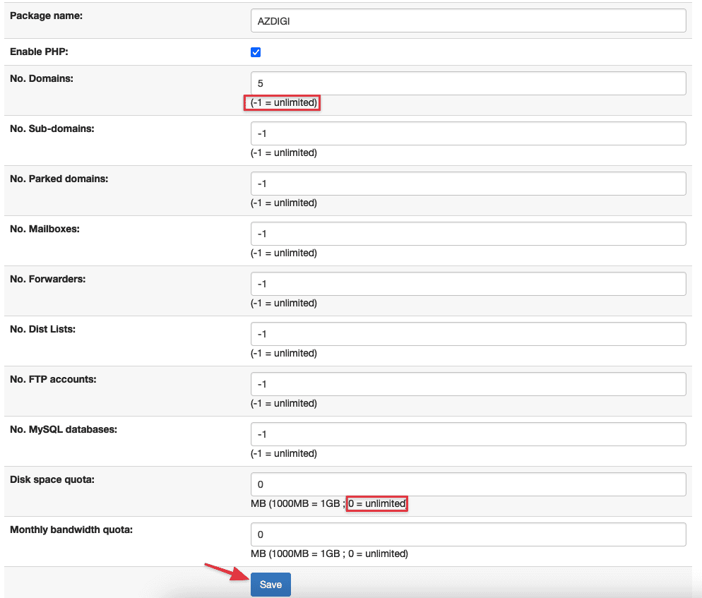 Hướng dẫn tạo Hosting Package trên Sentora 4 CleanShot 2023 12 30 at 01.39.11