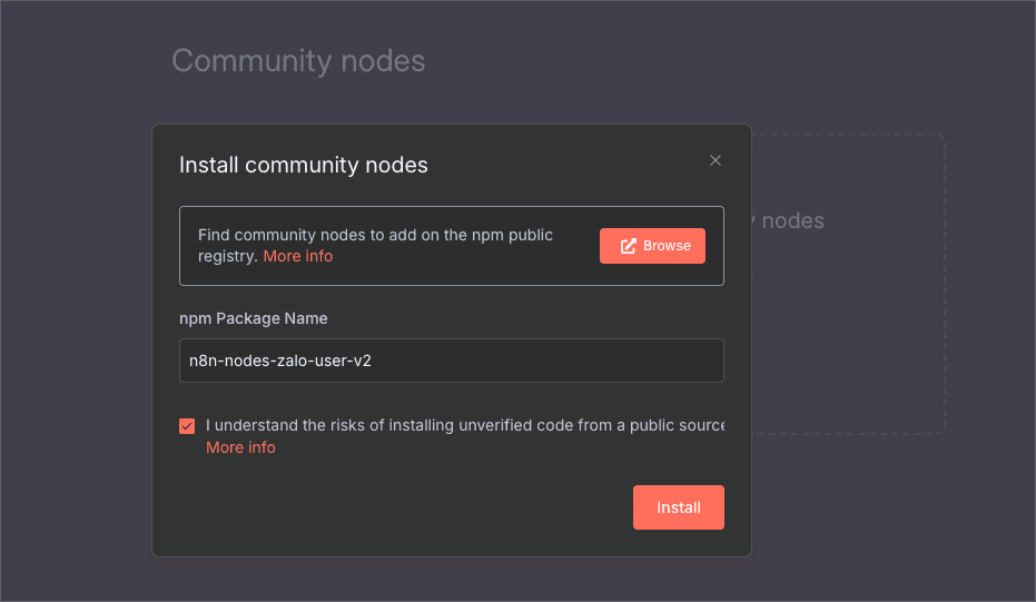 Hướng dẫn cài node zalo trên n8n 5 Hướng dẫn cài node zalo trên n8n