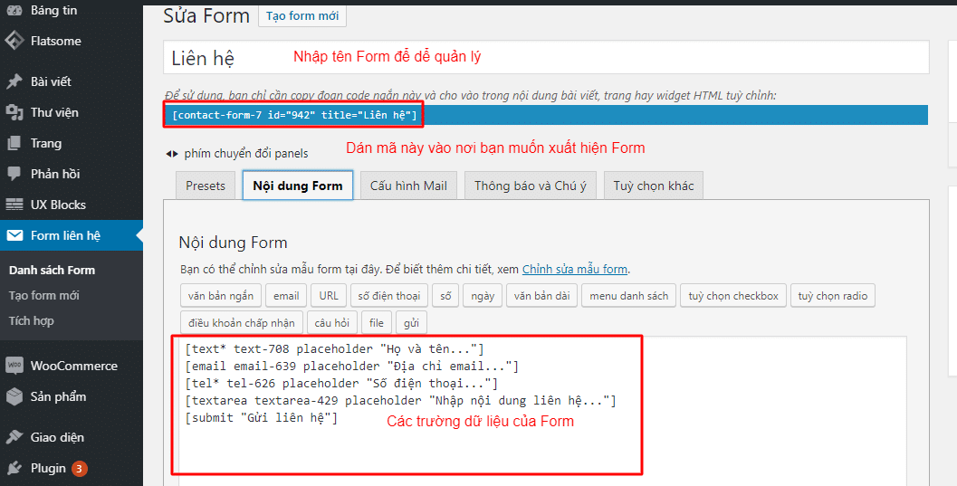 Hướng dẫn cài đặt và sử dụng Plugin Contact Form 7 4 Contact Form 7 4