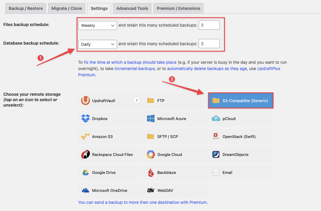 Backup dữ liệu WordPress lên S3 bằng plugin UpdraftPlus 6 S3-Compatible
