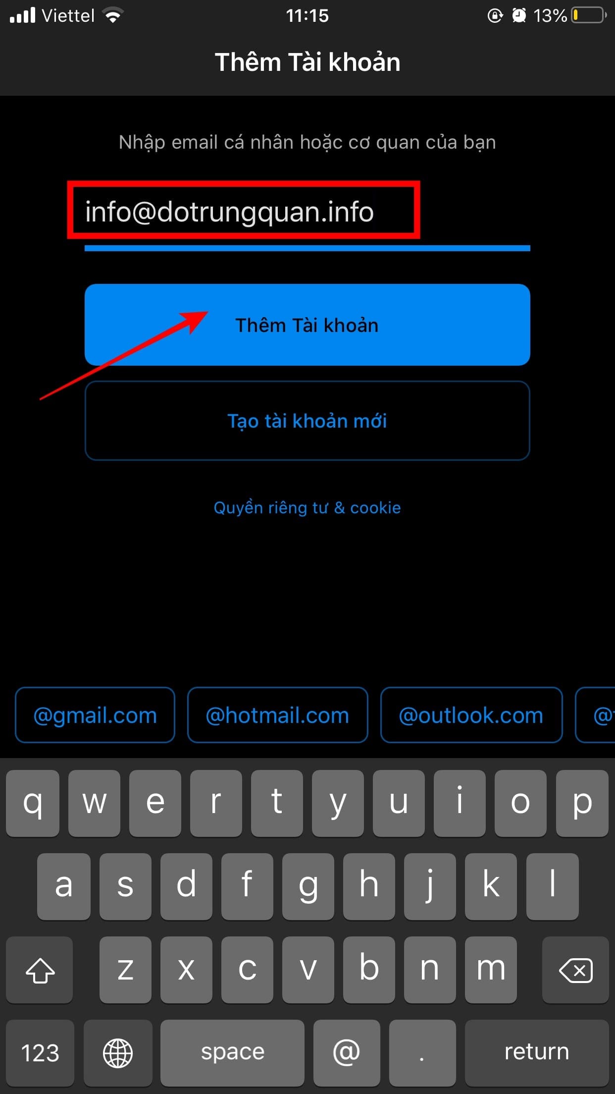 Pro Mail Hosting: Hướng dẫn đăng nhập mail trên Outlook IOS 4 IMG 1419