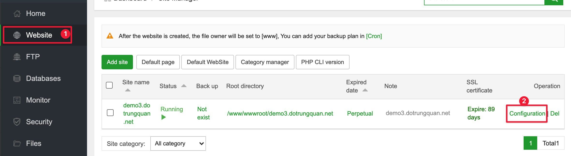 Cấu hình NGINX FastCGI Cache WordPress trên aaPanel 3 Cấu hình NGINX FastCGI Cache WordPress trên aaPanel 6.x