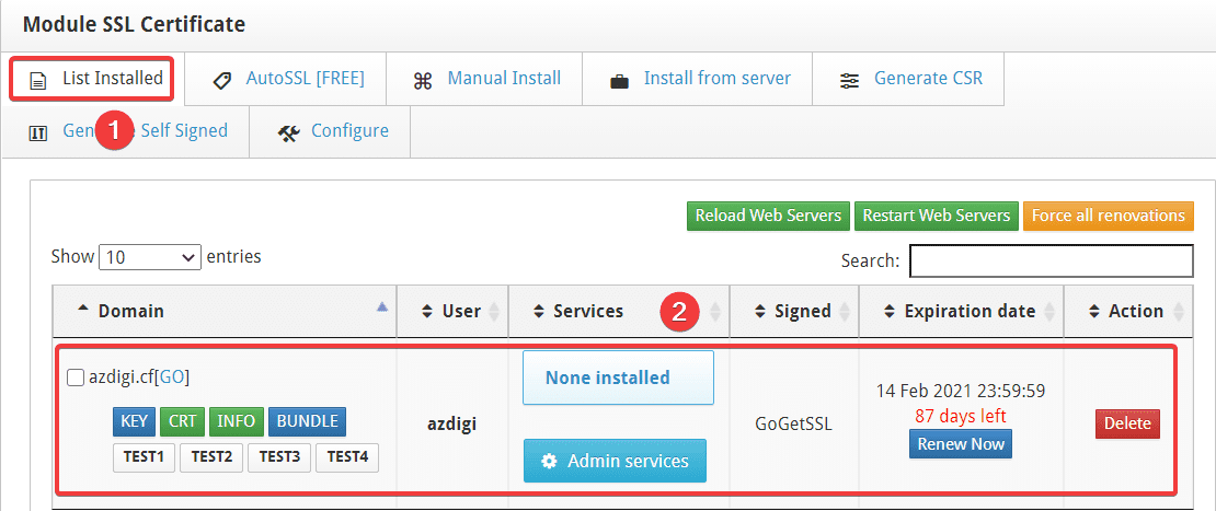 Cài đặt SSL có phí trên Centos Web Panel (CWP) 5 Cài đặt SSL có phí trên Centos Web Panel