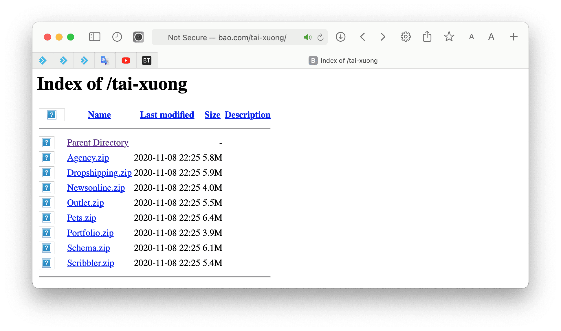Cho phép hiển thị danh sách file trong thư mục website trên DirectAdmin 10 Sau khi bật hiển thị file trong thư mục website.