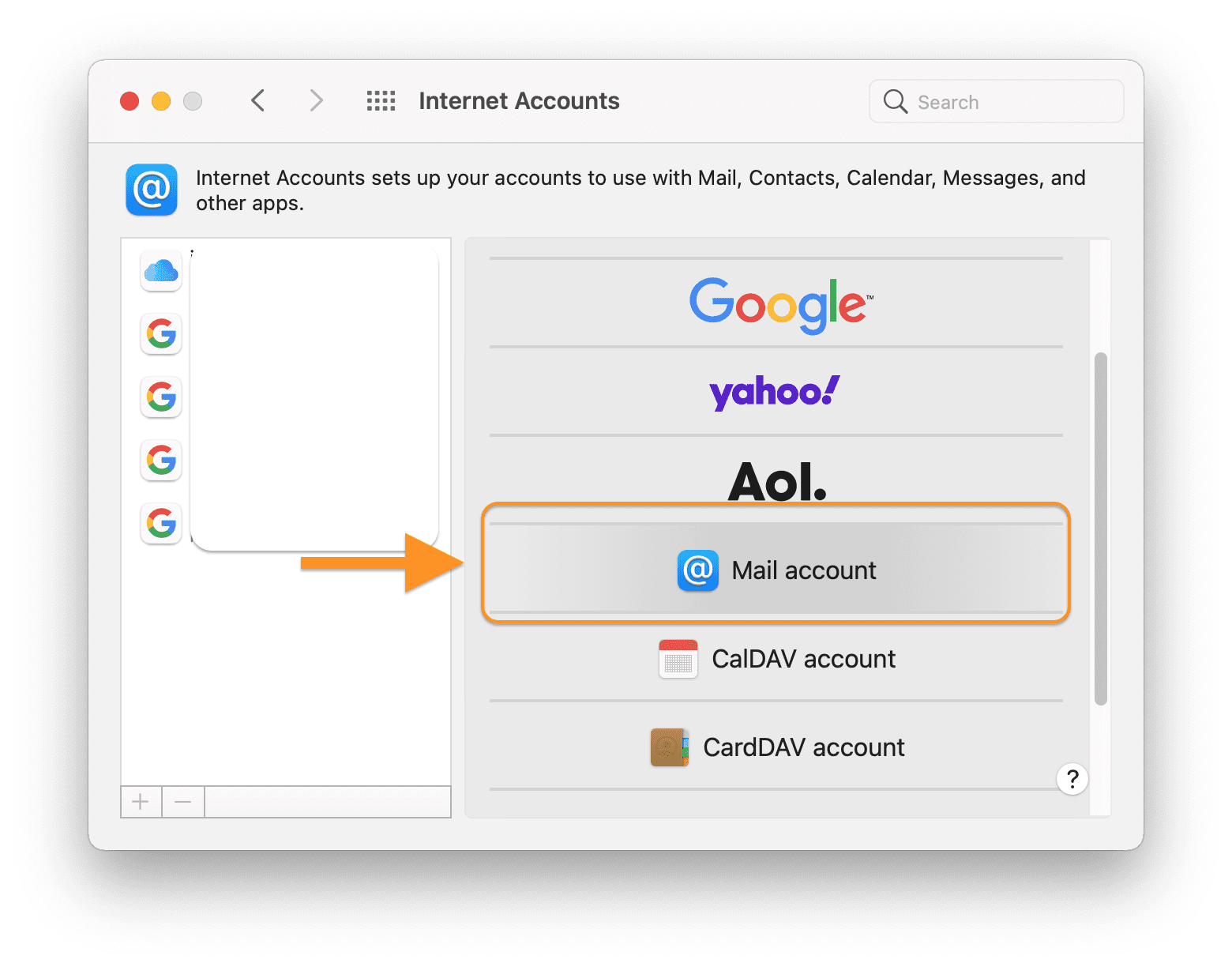Thêm tài khoản Email vào ứng dụng Mail MacOS 12 Screen Shot 2020 12 10 at 2.13.21 PM