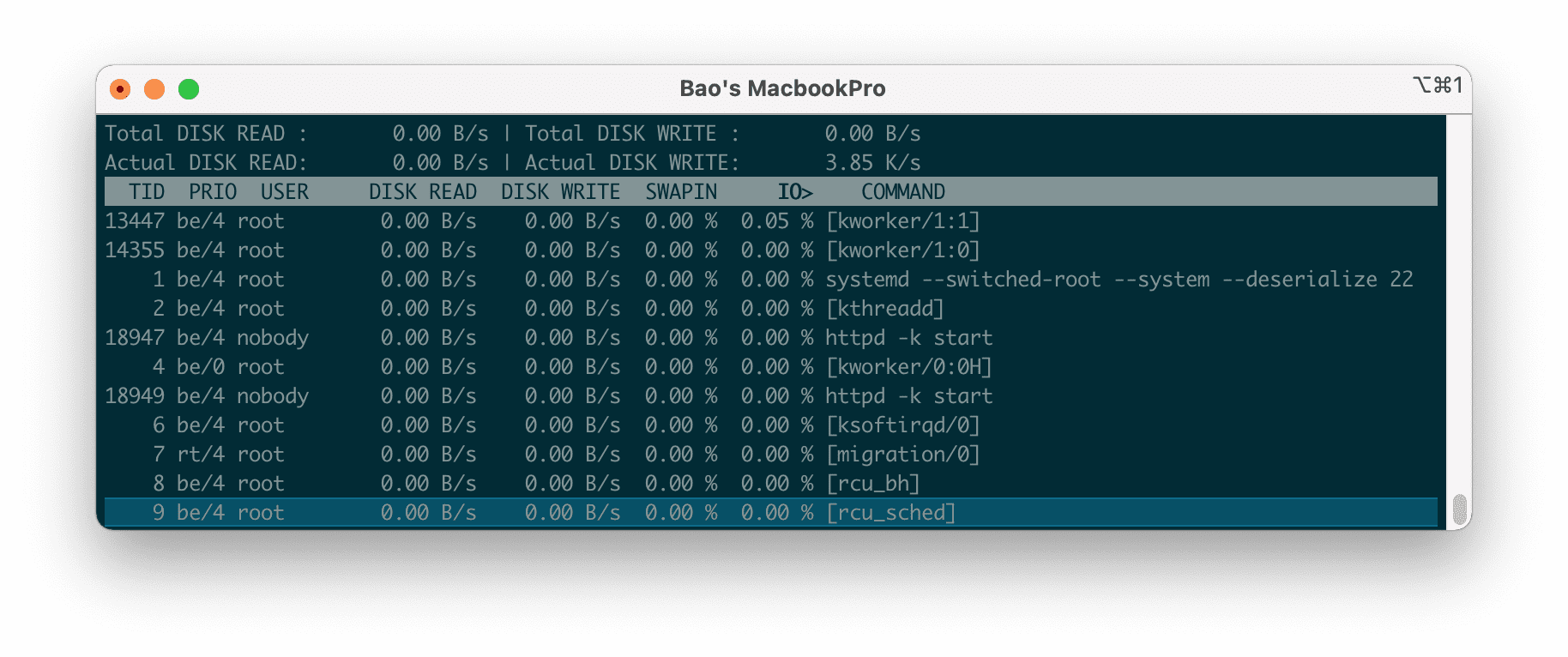 iotop – Giám sát I/O trên Linux 5 iotop
