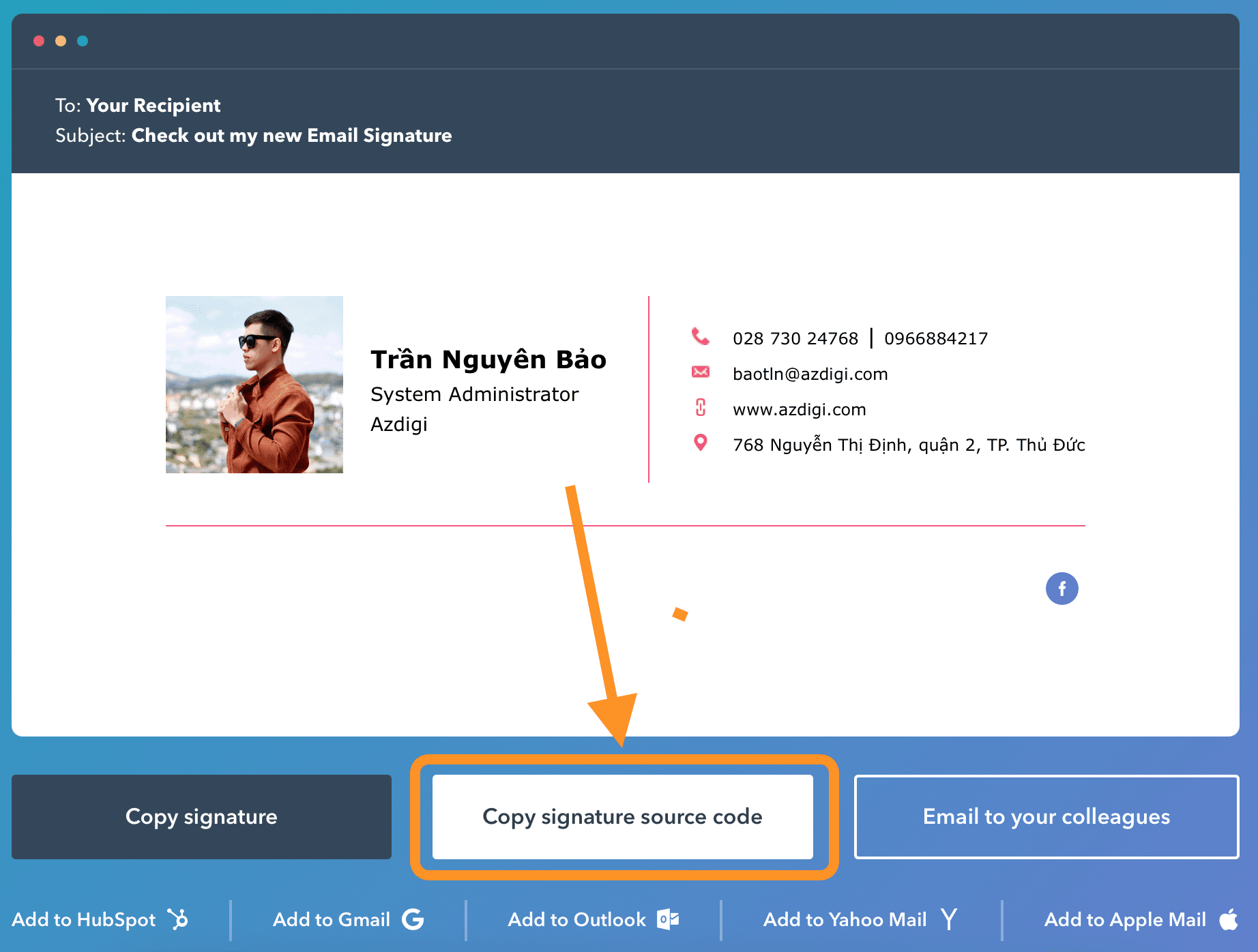 Pro Mail Hosting: Tạo chữ ký HTML trong Roundcube 3 Screen Shot 2021 04 09 at 12.30.19 AM 1
