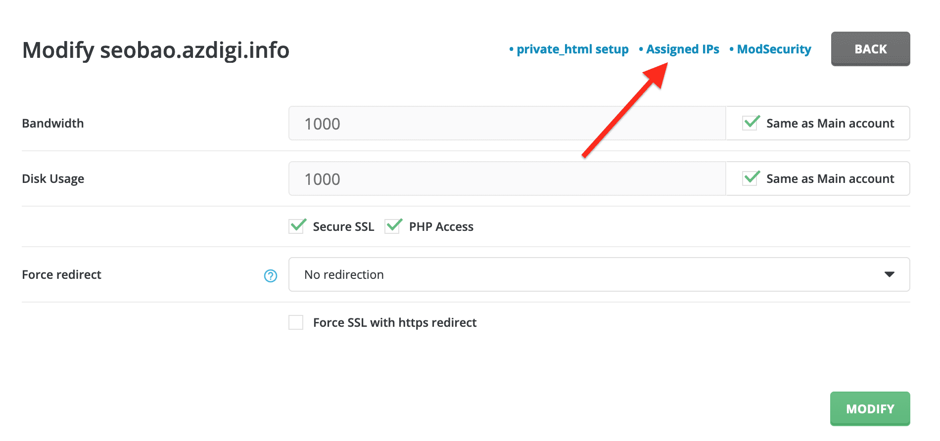 Hướng dẫn thay đổi IP website trên gói SEO Hosting 5 Screen Shot 2021 07 18 at 5.48.32 PM