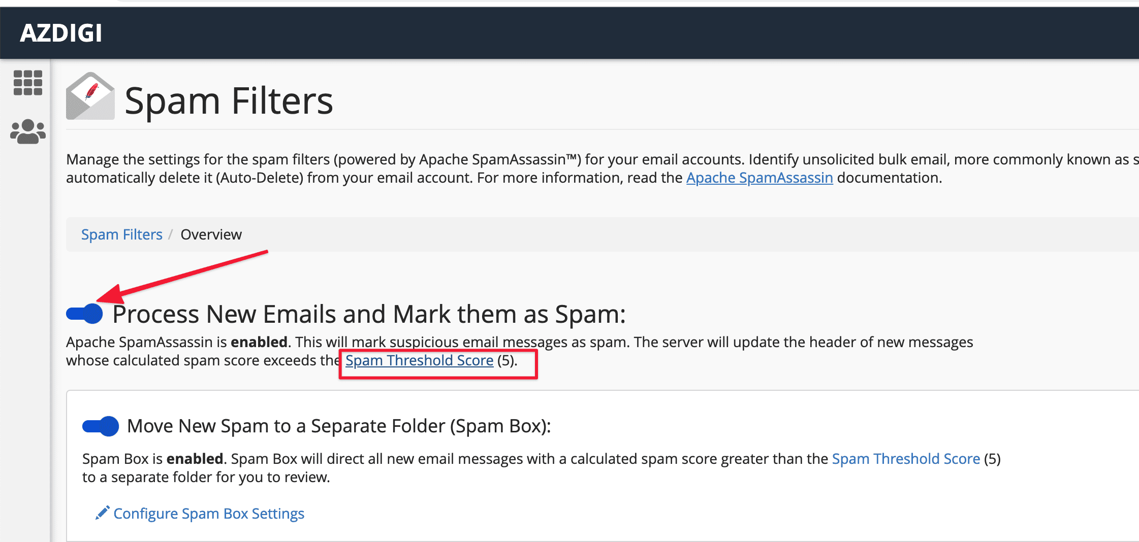 Hướng dẫn sử dụng Spam Filters trong cPanel 6 Screenshot 2020 11 09 at