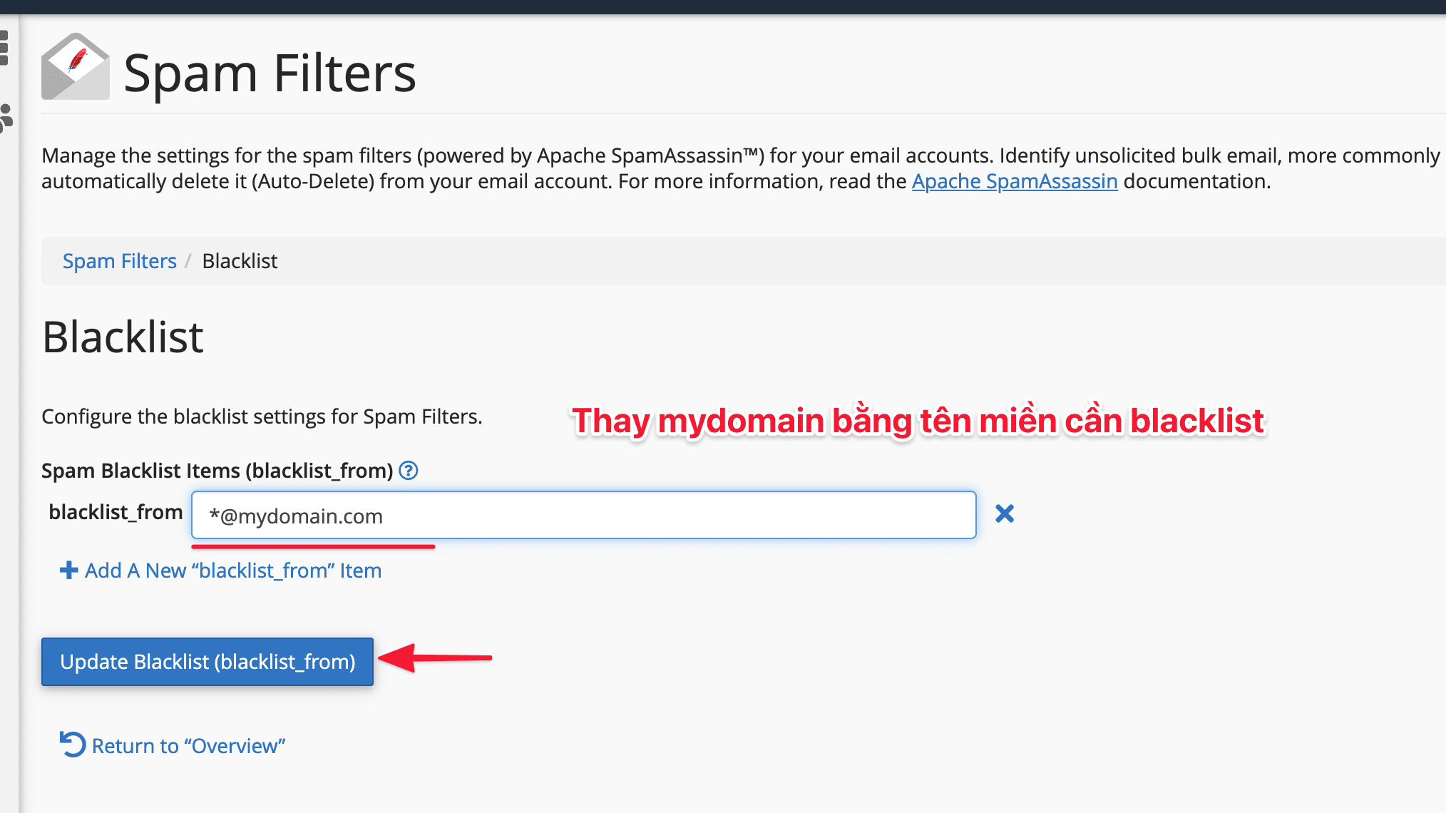 Hướng dẫn sử dụng Spam Filters trong cPanel 11 Hướng dẫn sử dụng Spam Filters cPanel