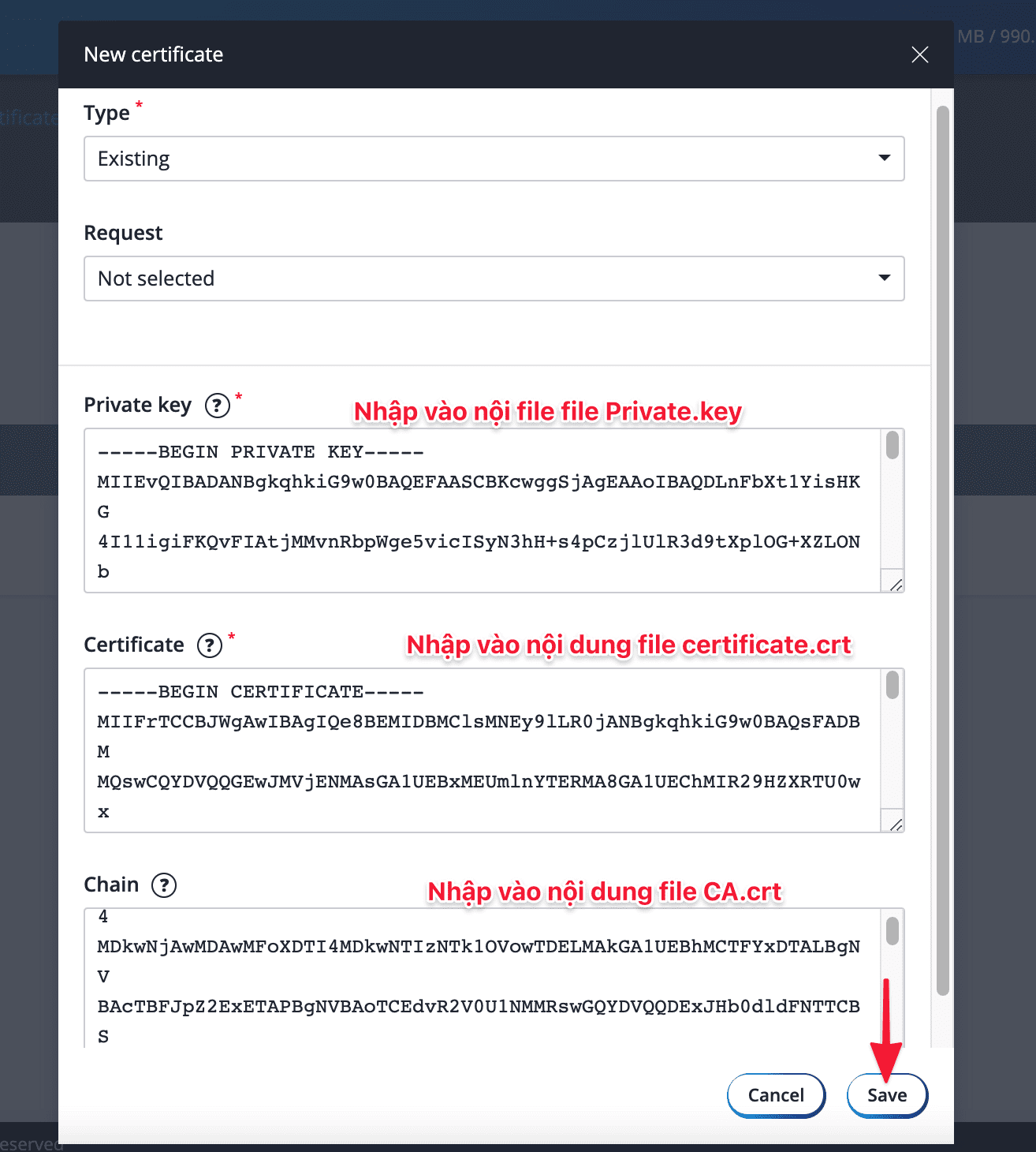 cấu hình SSL FASTPANEL