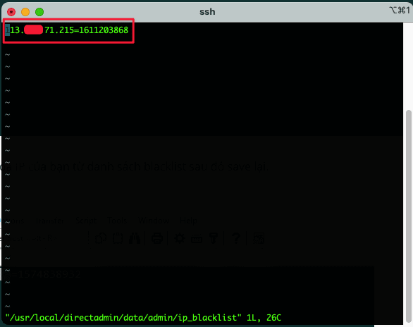 Xử lý lỗi Your IP is blacklisted trên DirectAdmin 3 Your IP is blacklisted