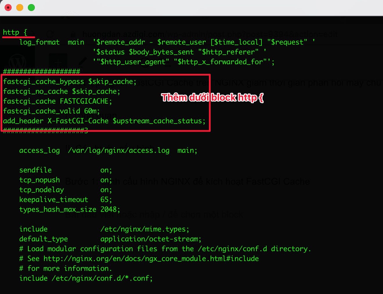 Thiết lập Nginx FastCGI Cache trên NGINX giảm thời gian phản hồi máy chủ 2 Thiết lập Nginx FastCGI Cache trên NGINX