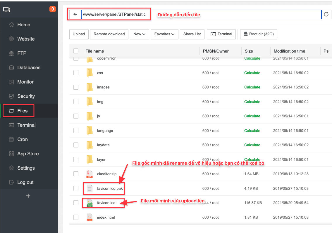 Thay đổi tên tiêu đề và favicon của AAPANEL 5 Thay đổi tên tiêu đề và favicon của AAPANEL