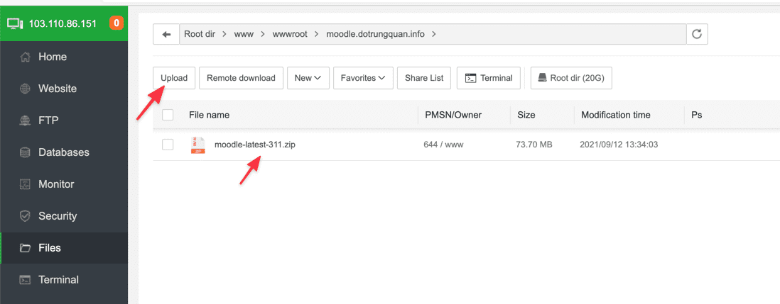 Hướng dẫn cài đặt Moodle trên AAPANEL 4 Hướng dẫn cài đặt Moodle trên AAPANEL