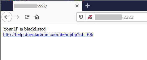 Xử lý lỗi Your IP is blacklisted trên DirectAdmin 2 Your IP is blacklisted