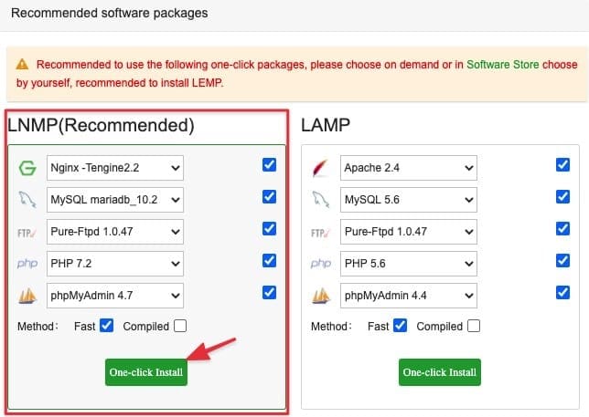Hướng dẫn cài đặt aaPanel (How to install aaPanel on the server) 5 aapanel stackinstall