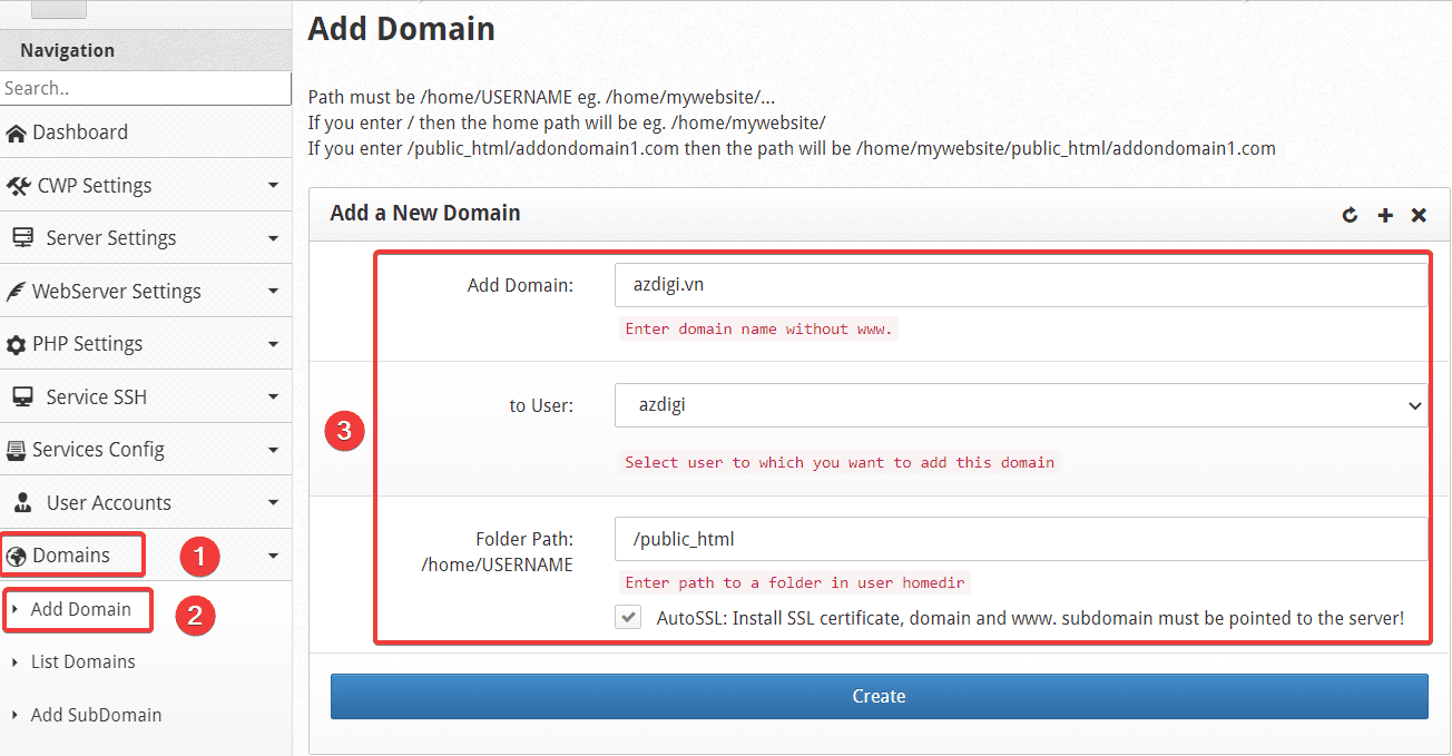 Hướng dẫn thêm Addon/Sub Domain vào Centos Web Panel (CWP) 2 Hướng dẫn thêm Addon/Sub Domain vào Centos Web Panel