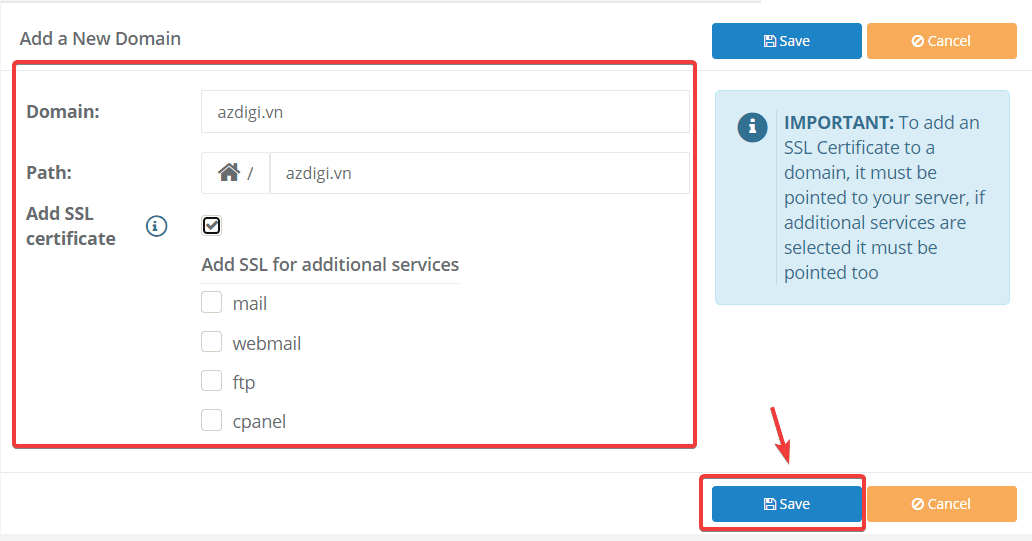 Hướng dẫn thêm Addon/Sub Domain vào Centos Web Panel (CWP) 4 Hướng dẫn thêm Addon/Sub Domain vào Centos Web Panel