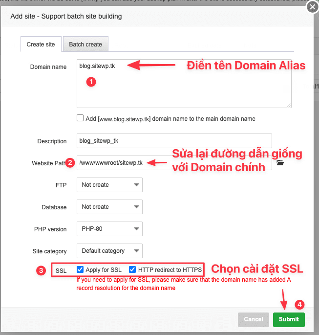 Hướng dẫn cấu hình Domain Alias trên aaPanel 4 Hướng dẫn cấu hình Domain Alias trên aaPanel