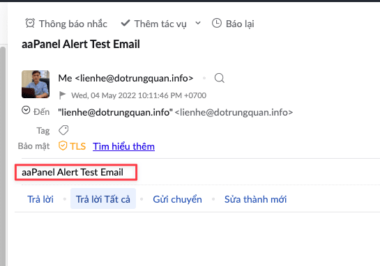 Thiết lập thông báo trên AAPANEL 5 anh 50