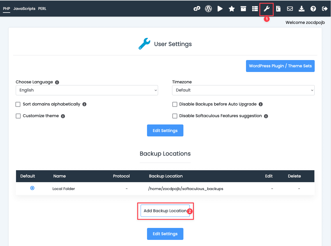Sao lưu dữ liệu lên Google Drive thông qua Softaculous
