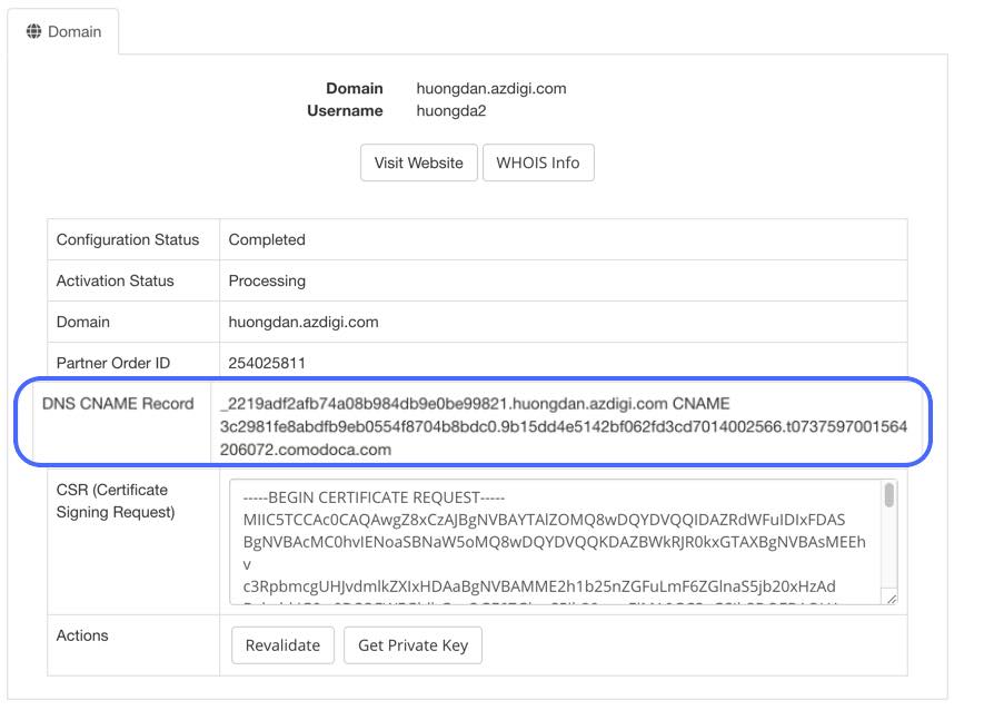 Hướng dẫn xác thực chứng chỉ SSL dùng thử 90 ngày 5 azdigi comodossl 5 1