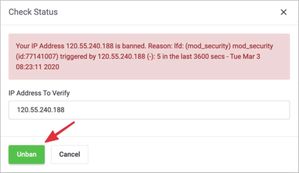 Hướng dẫn mở khóa IP bị chặn trên dịch vụ Hosting 6 azdigi unblockip 4 1