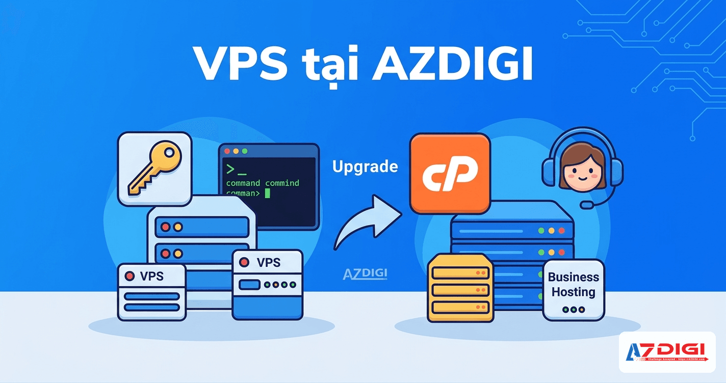 Managed VPS vs Unmanaged VPS: khác nhau thế nào, chọn loại nào? 6 VPS tại AZDIGI - mapping giữa VPS unmanaged và Business Hosting managed