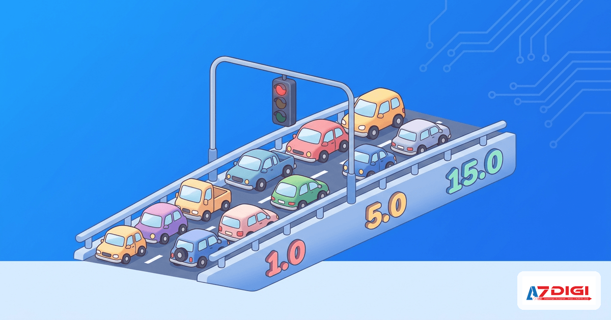 Load Average cao trên Linux Server: Chẩn đoán và xử lý 2 Bridge with traffic representing load average queues