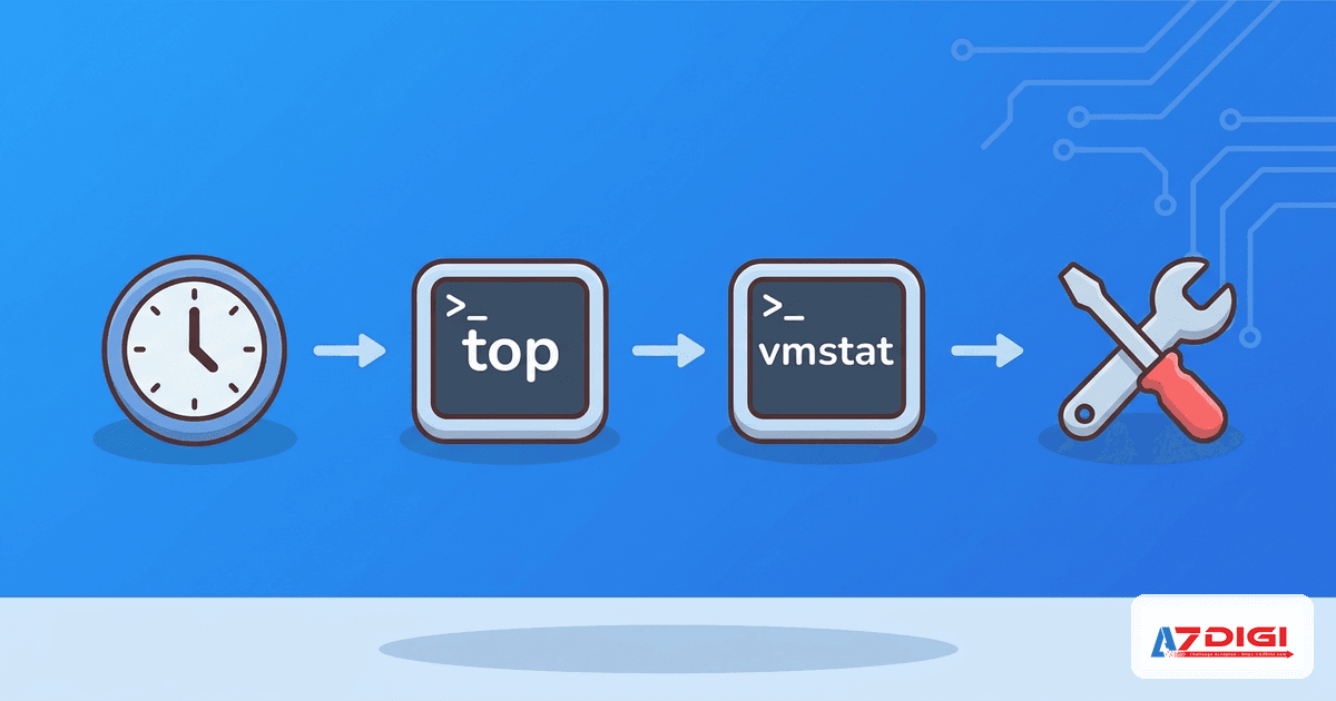 Load Average cao trên Linux Server: Chẩn đoán và xử lý 4 Flowchart showing diagnostic process steps