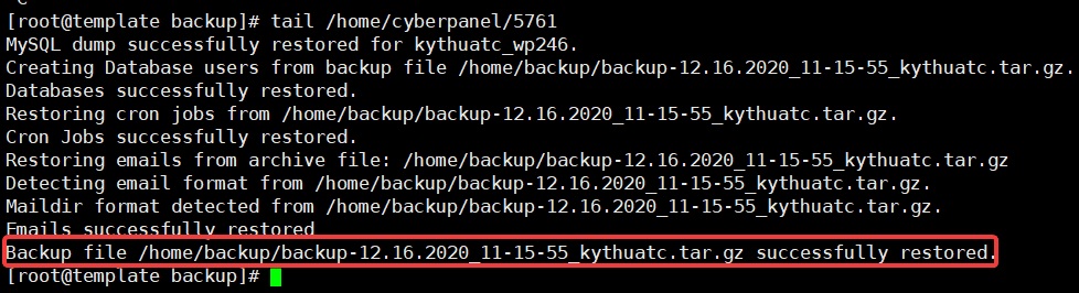 Restore Full Backup cPanel lên CyberPanel 3 Restore Full Backup cPanel lên CyberPanel